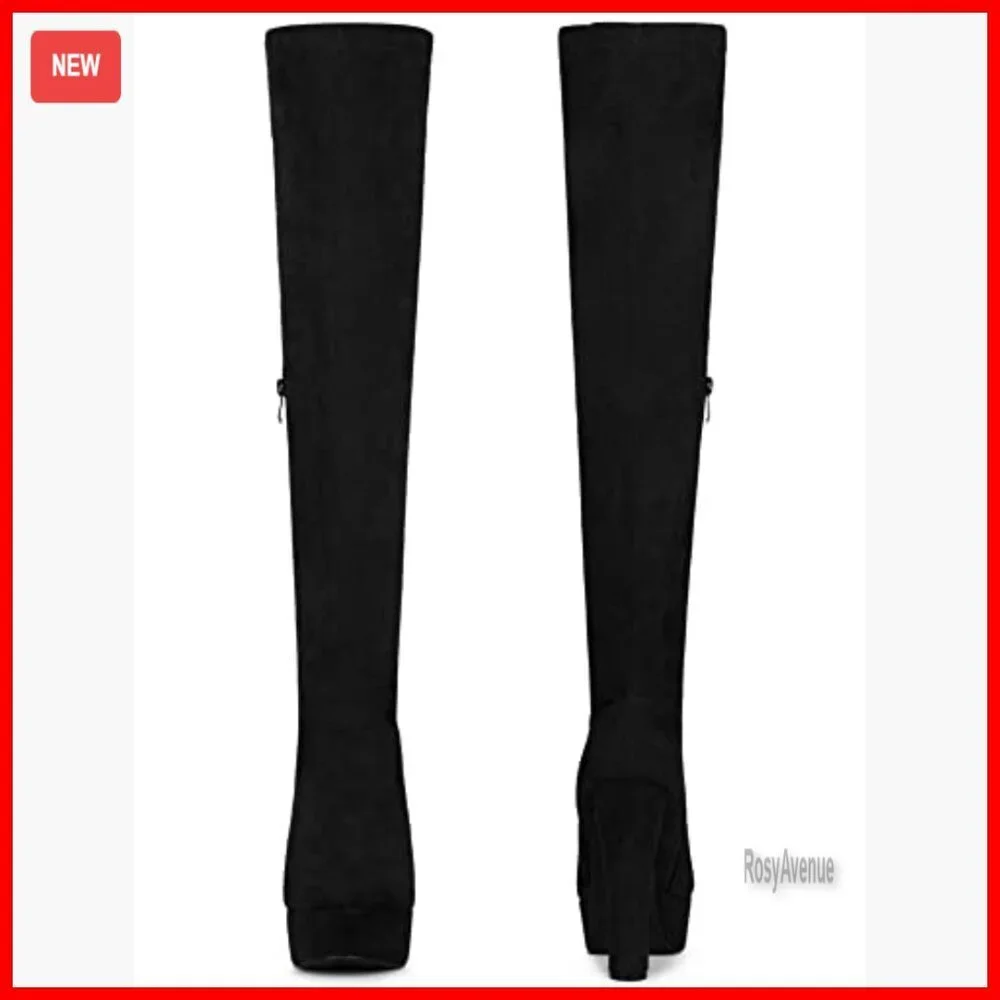 Platform Chunky Heel Over the Knee Thigh High Boots